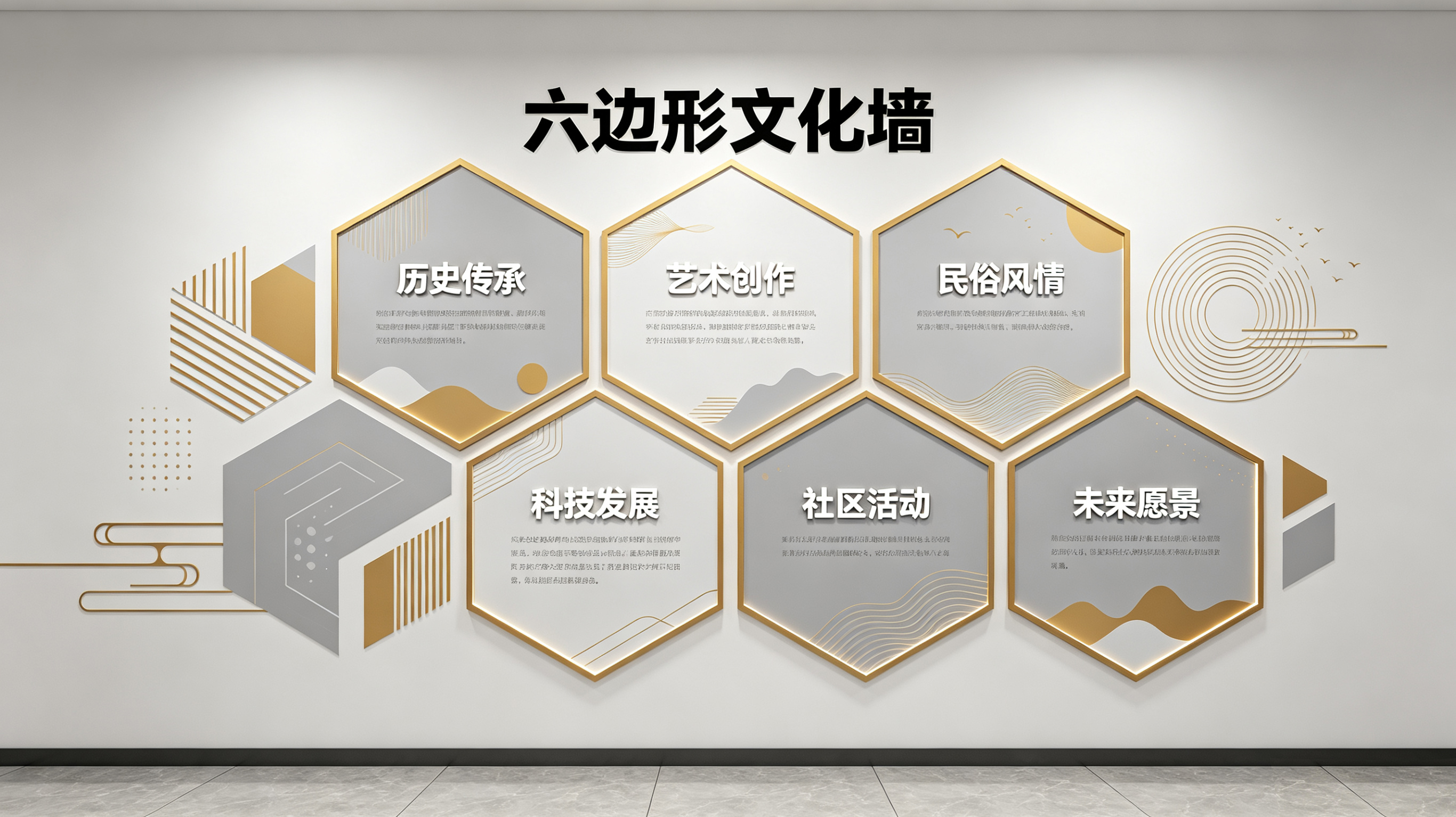 肥西企业文化墙 | 六边形信息美学